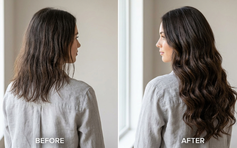 best type of hair extensions before and after