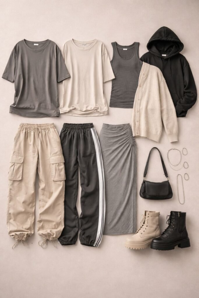acubi capsule wardrobe essentials neutral minimalist fashion