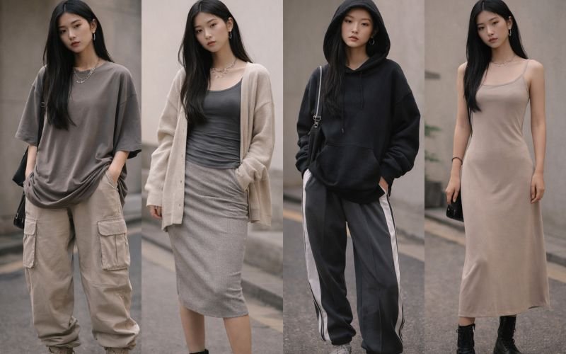 acubi outfit ideas 2026 layered neutral fashion looks