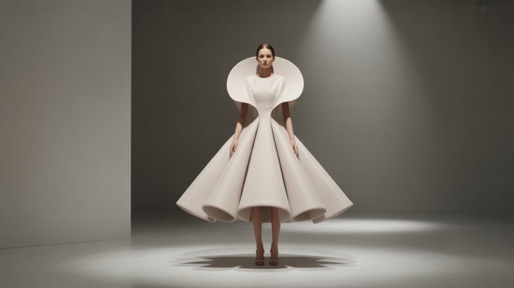 Vintage Pierre Cardin inspired couture fashion trend 2026
