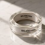 Balenciaga tape bracelet gaffer bangle luxury product shot on marble