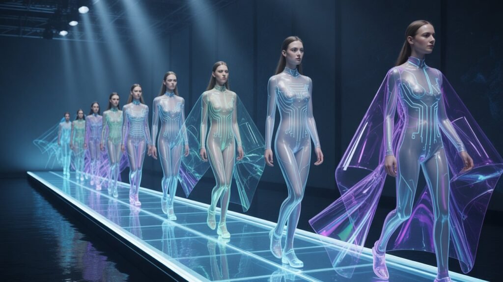 Digital avant-garde fashion with futuristic designs