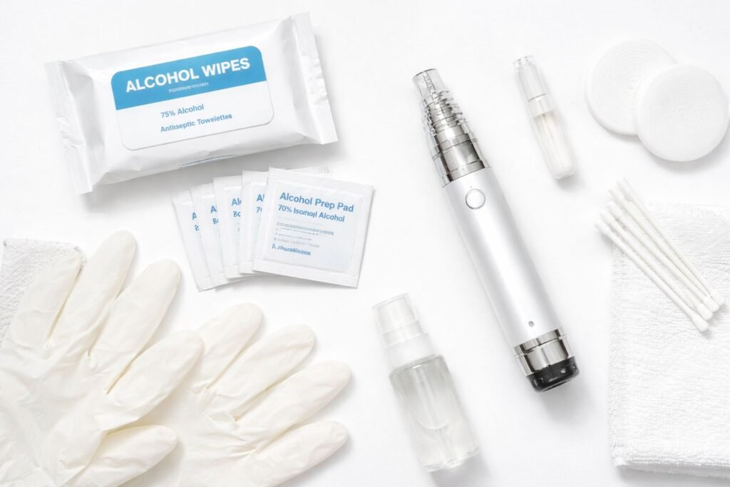 microneedling hygiene and sanitization setup