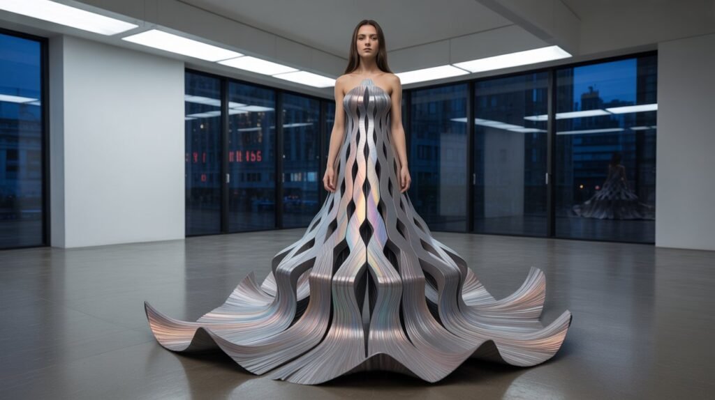 3D-printed sculptural avant-garde dress design