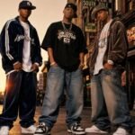 2000s men’s streetwear fashion with baggy jeans and hip-hop outfits