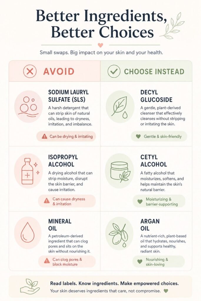 black hair ingredients avoid vs use infographic
