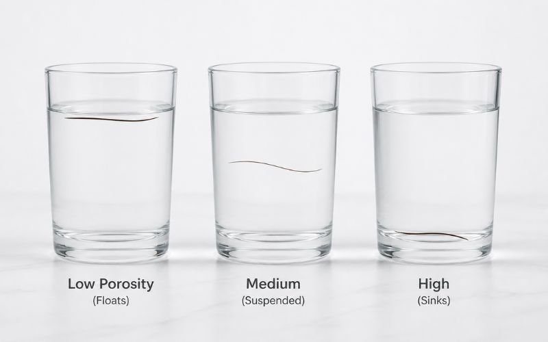 hair porosity float test low medium high
