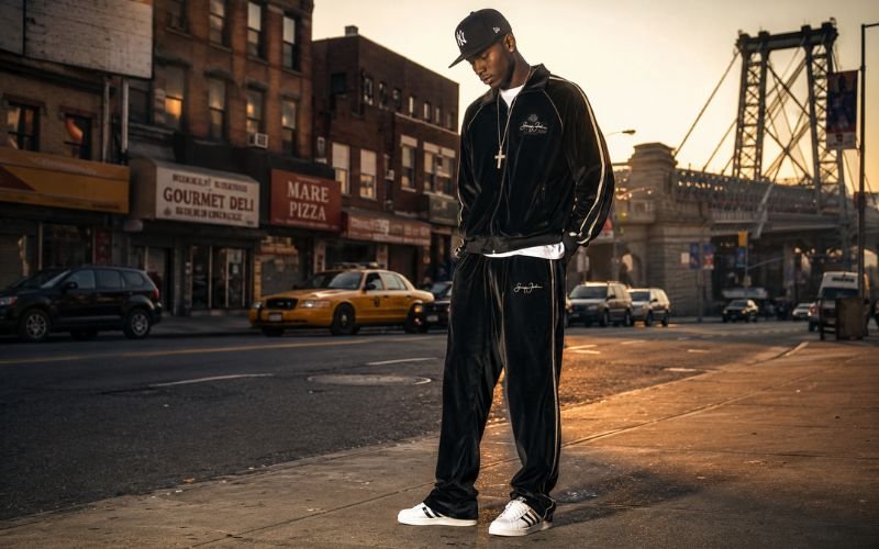 Velour tracksuit trend in 2000s men’s fashion