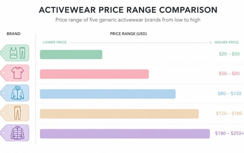 lululemon vs nike adidas athleta price range comparison infographic
