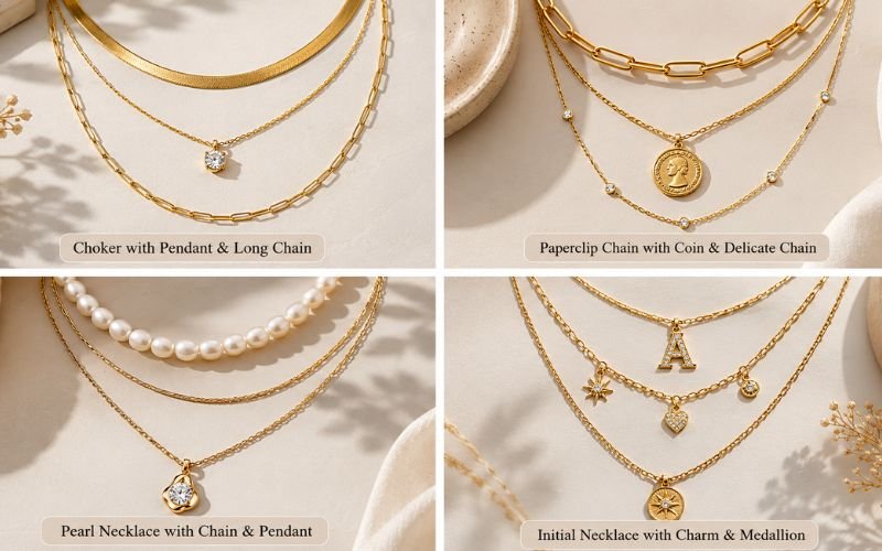  four best necklace combinations for layering jewelry