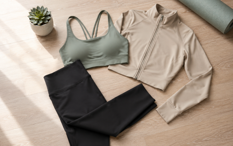 why is lululemon so expensive premium activewear flat lay leggings sports bra