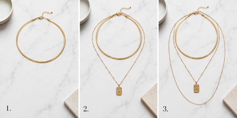 step by step guide building a layered necklace stack