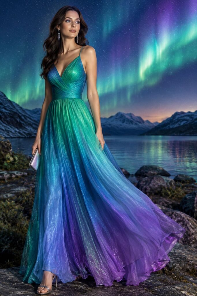 aurora inspired ombre dress galactic glam outfit