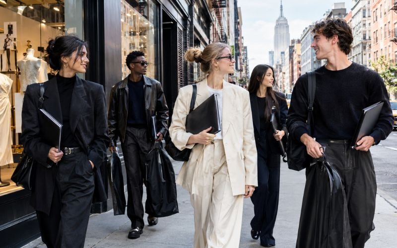Fashion students in New York City near the US fashion industry