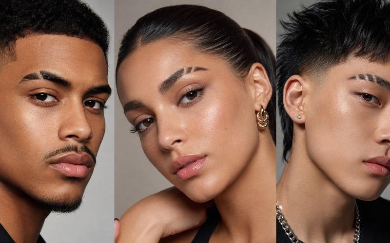 Single double and multiple eyebrow slit styles