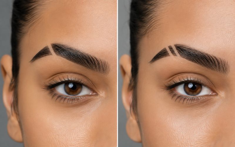 Eyebrow slit placement guide