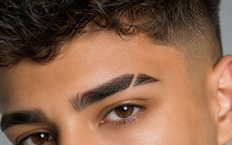 Single eyebrow slit style