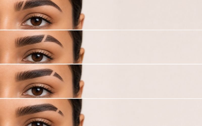 Single vs double eyebrow slit styles